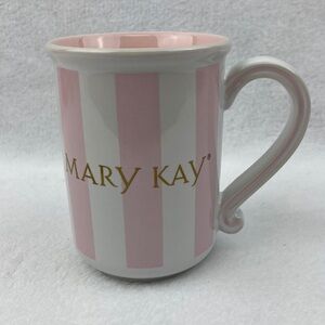 Mary Kay Pink and White Striped Mug
